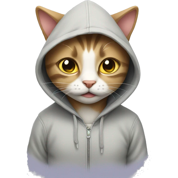 Cat wearing a hoodie emoji