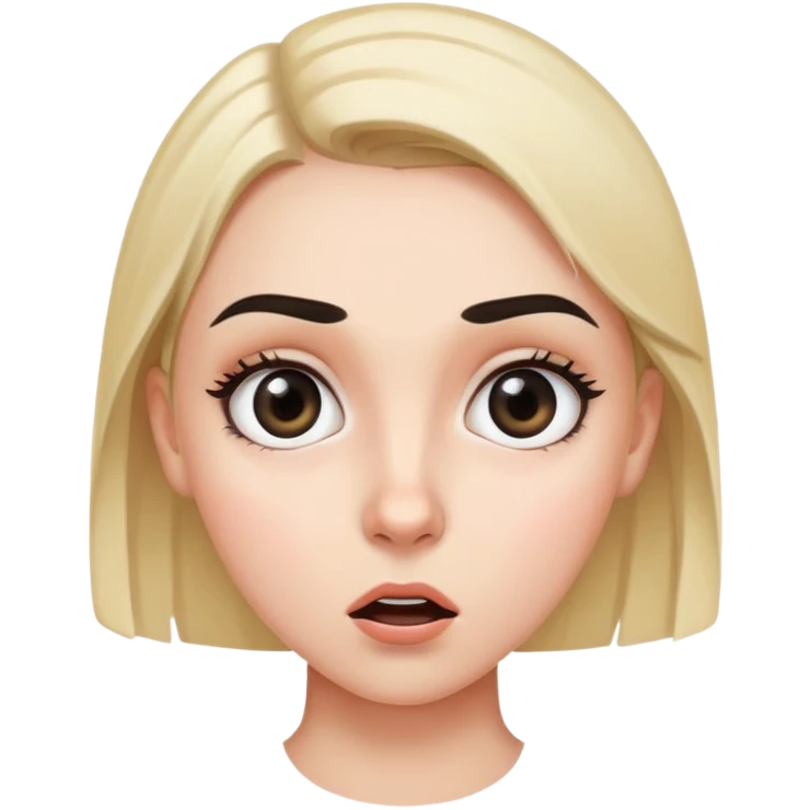 surprised black eyes and thin eyebrows and  girl. (+ export png file full size) emoji