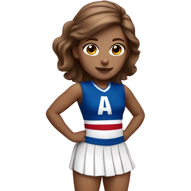 Light skin brown hair cheerleader wearing Red white and blue emoji