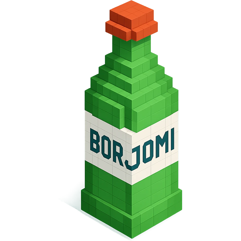 Borjomi bottle with a classic green label emoji
