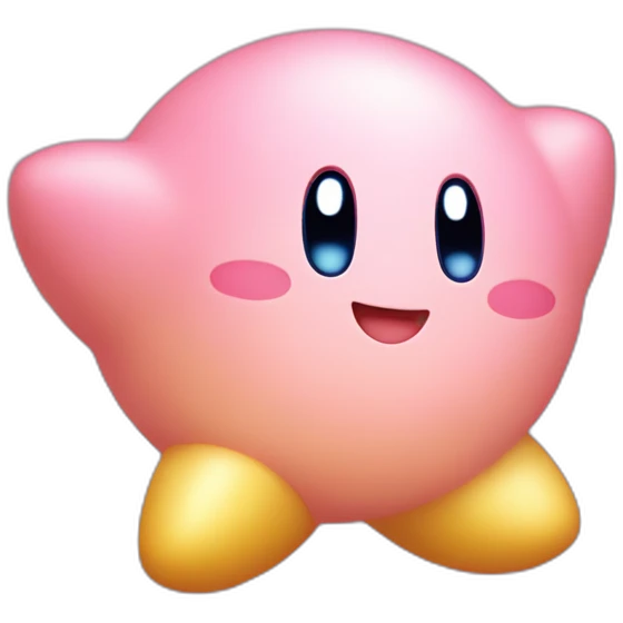 cute happy classic Kirby jumping on a star emoji
