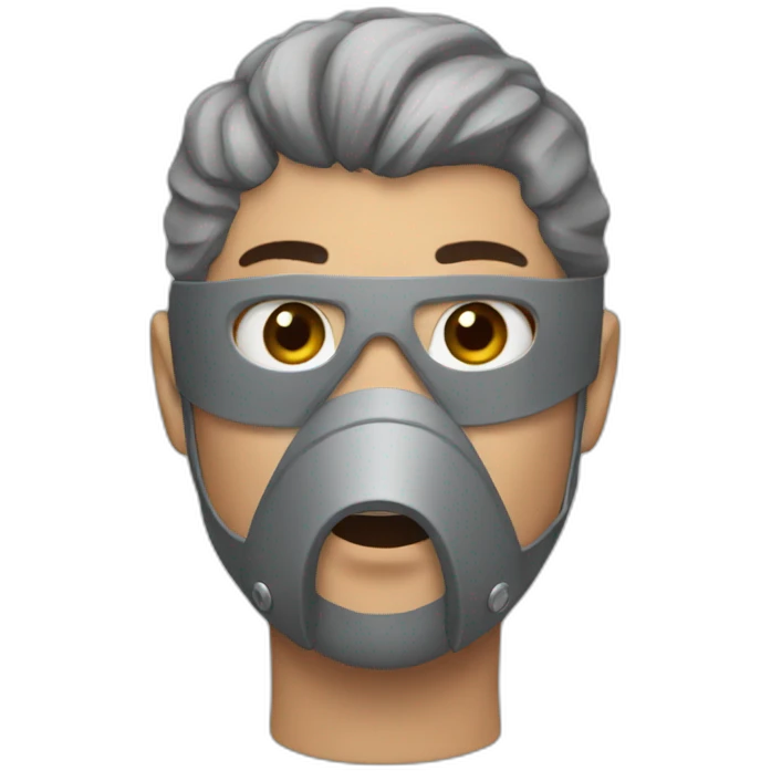 man with a grey boar mask emoji