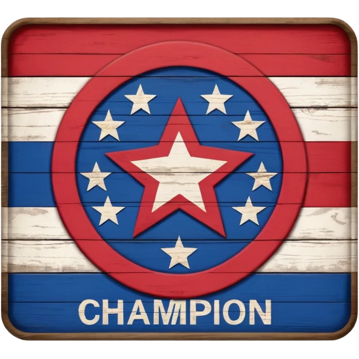 Red, White, and Blue Reigning Champion sign emoji