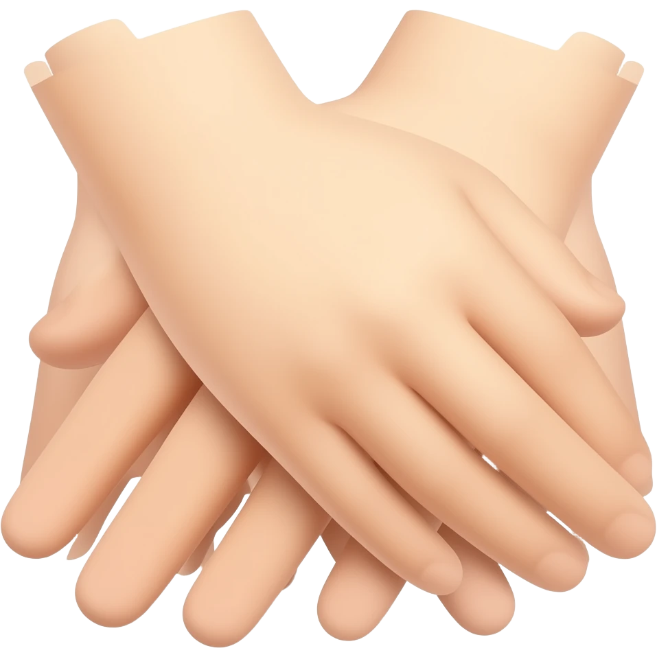 hand on top of each other below waist emoji