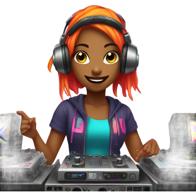 rave girl dj emoji