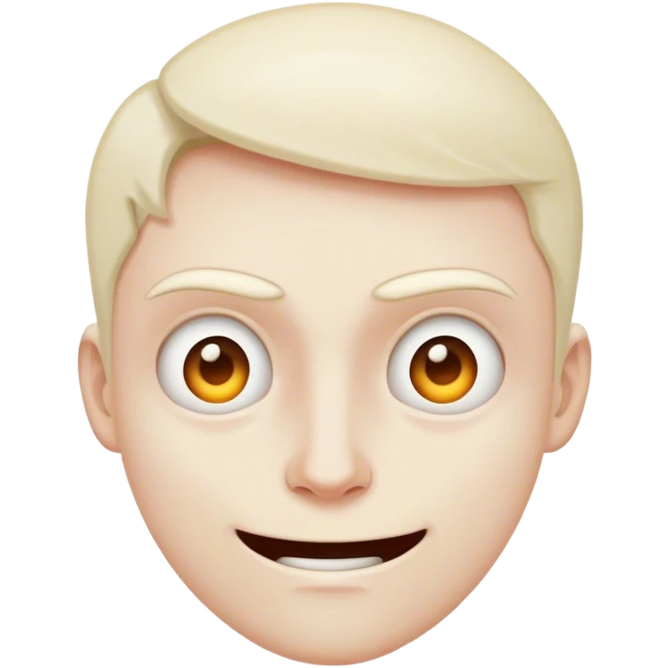 Tight, awkward grin with dead eyes, trying to act normal in chaos. emoji