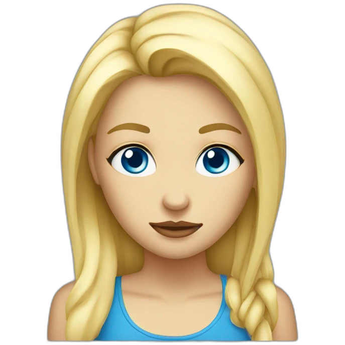 Sceptical blue eyed blonde girl emoji