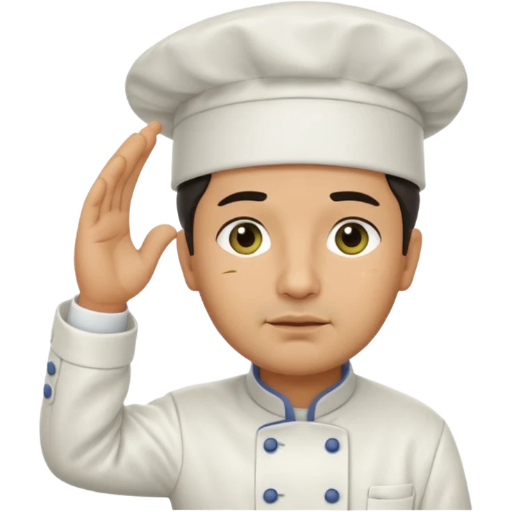 Chef saluting with one tear drop coming down his eye emoji