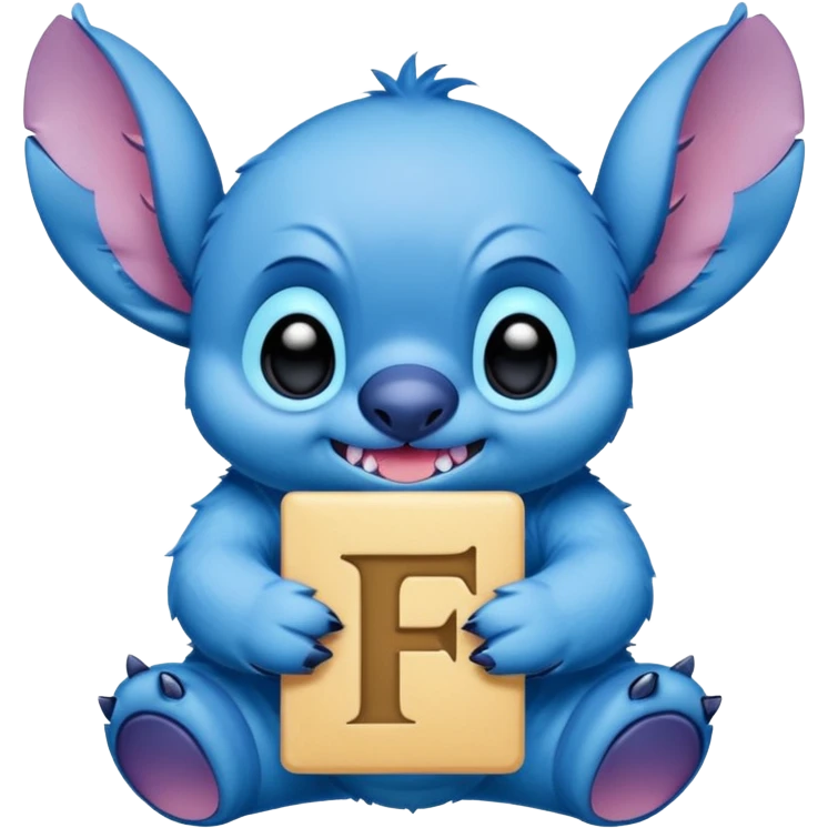 Stitch with the alphabet f emoji