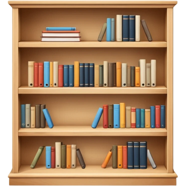 A small light wooden table bookshelf storage emoji