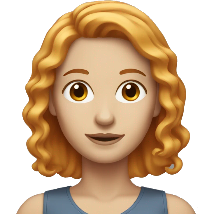 white woman with medium length red blonde hair emoji