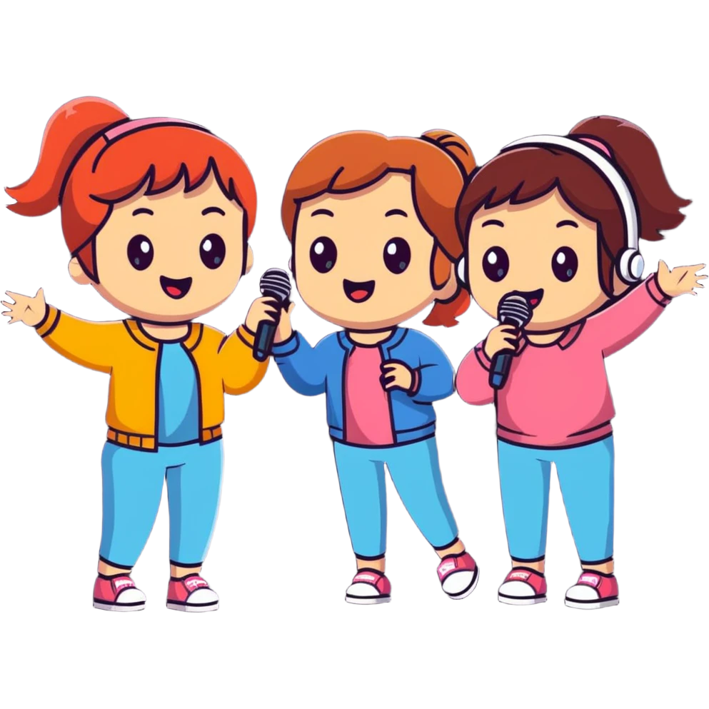 3 girls singing in a car emoji