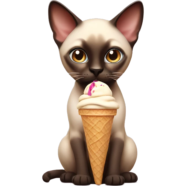 Siamese cat eat ice cream  emoji