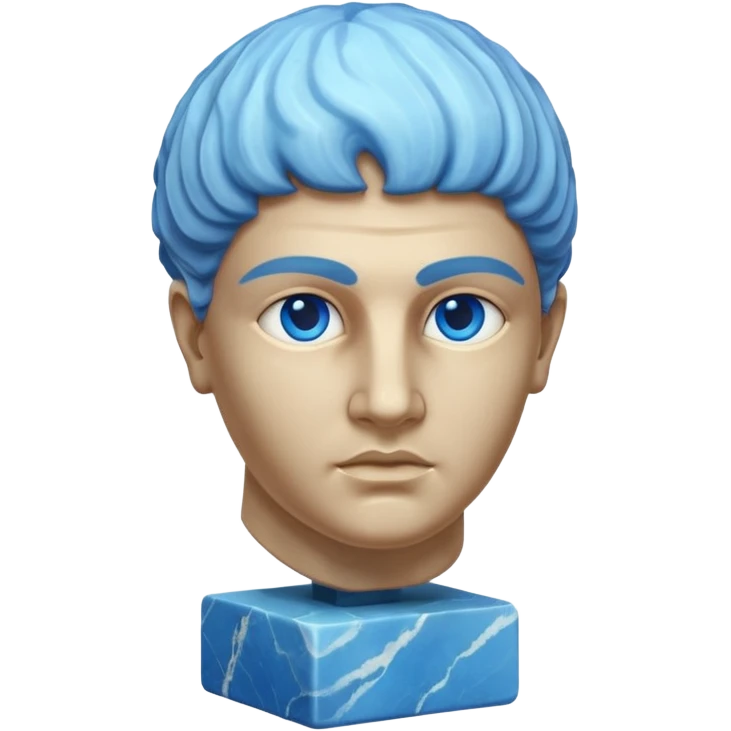 ancient greece marble sculpture head blue aura around it emoji