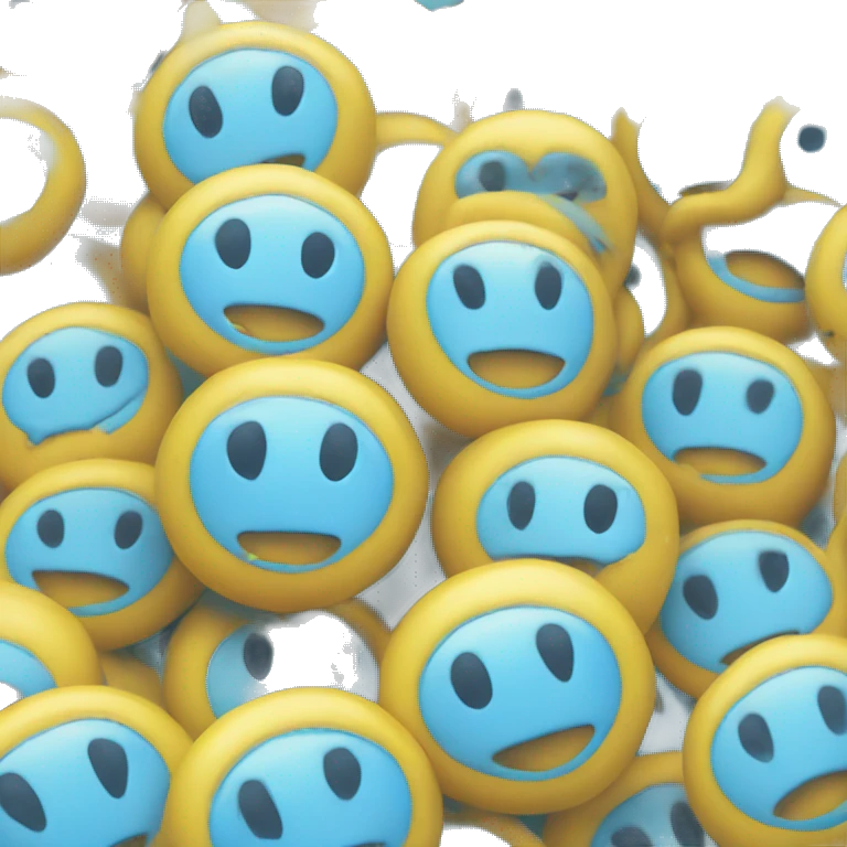 Smiley with light blue hearts intead of eyes emoji