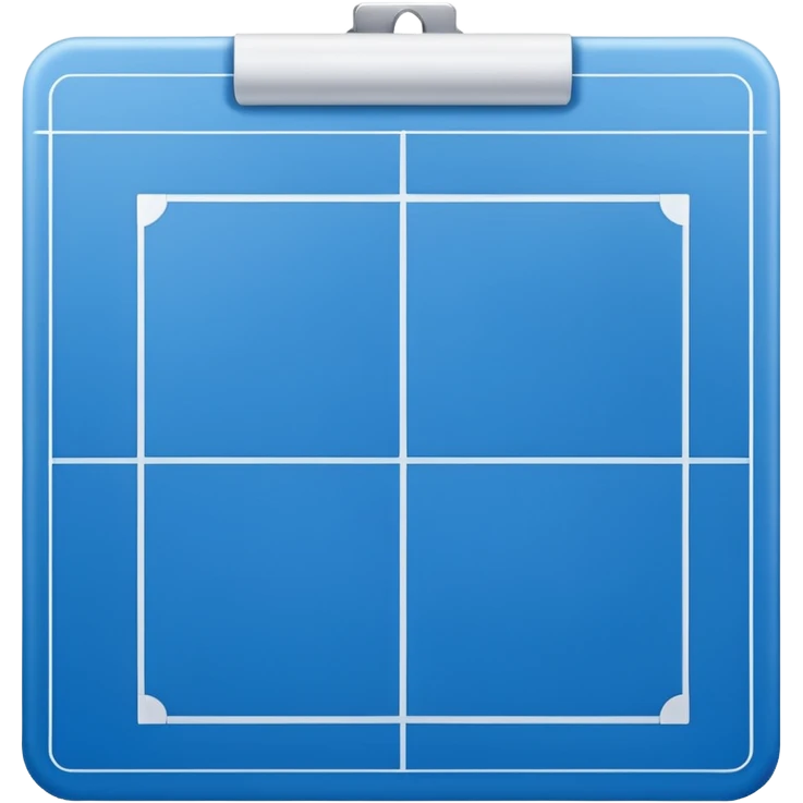 Clean white icon of a blank blueprint or empty document with light outlines, minimalist vector style, transparent background. emoji