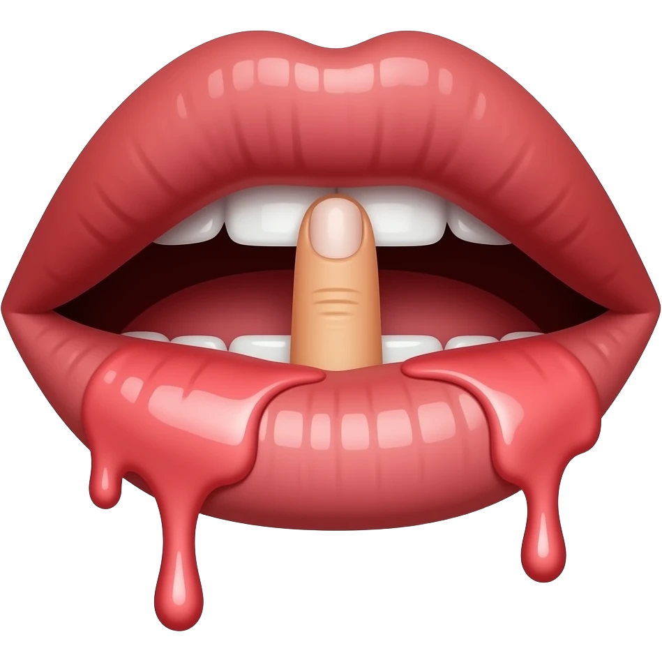Vagina lips that is dripping with arousal that has fingers in it emoji