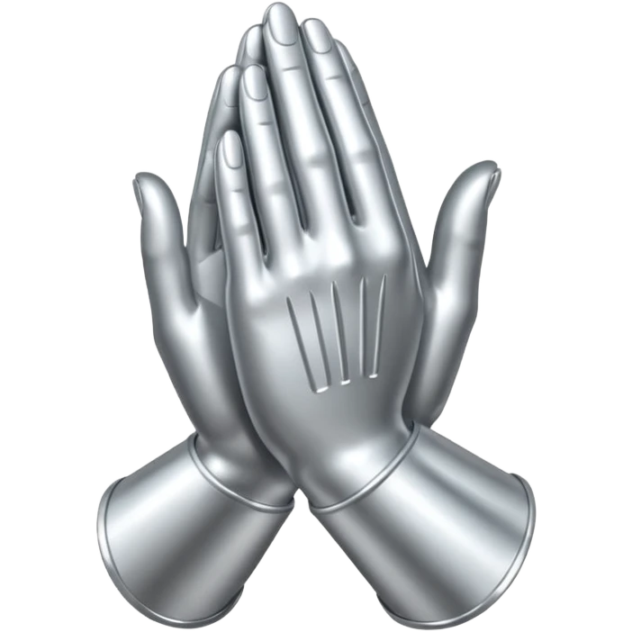 praying metallic hands emoji