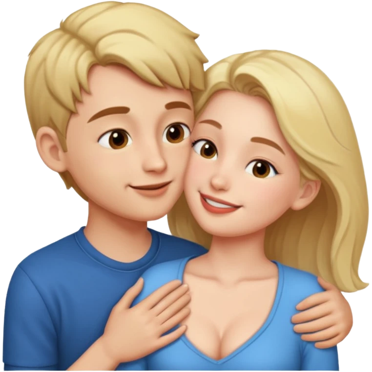 Boy kiss on boobs emoji