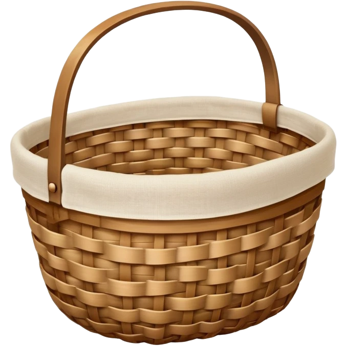 woven light brown basket with white linen emoji