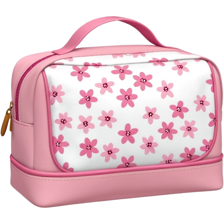 Toiletry bag with a pattern of little flowers pink sin asa emoji