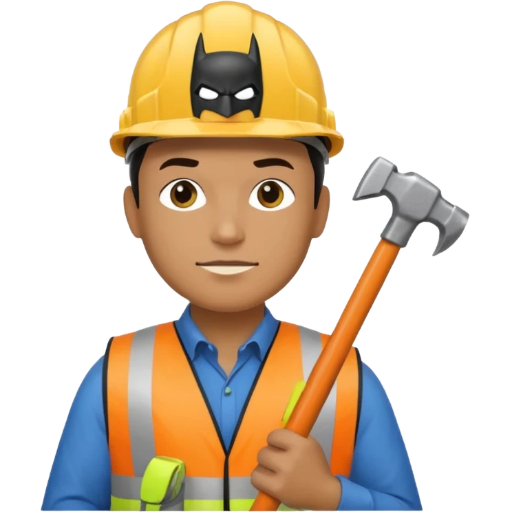 Batman as a construction worker emoji