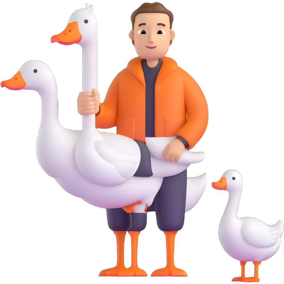 man with goose emoji