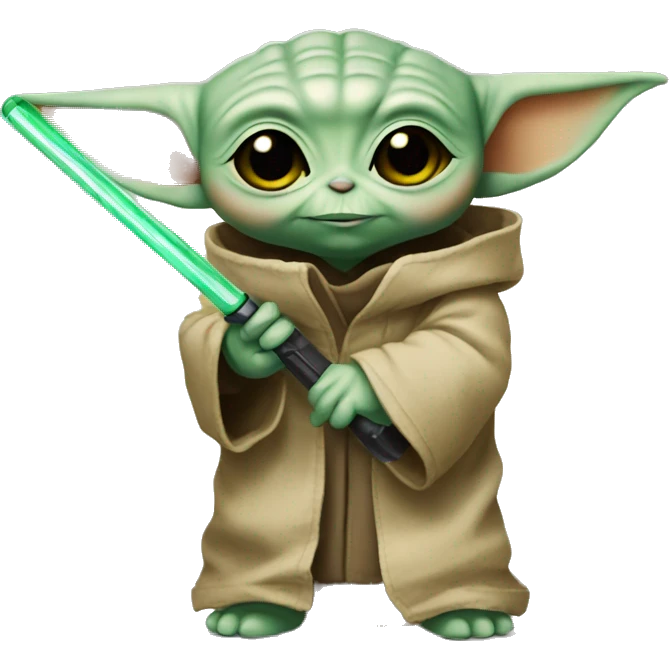 Baby Yoda is holding yellow screwdriver emoji