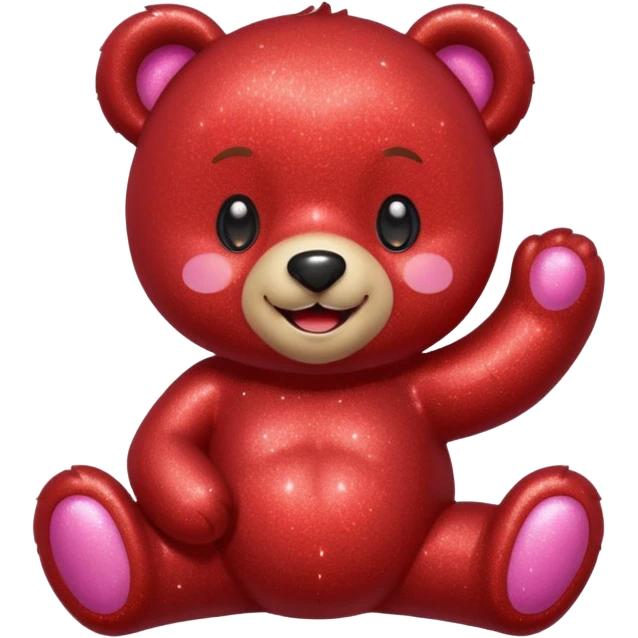 red glitter sweet bear Happy  emoji
