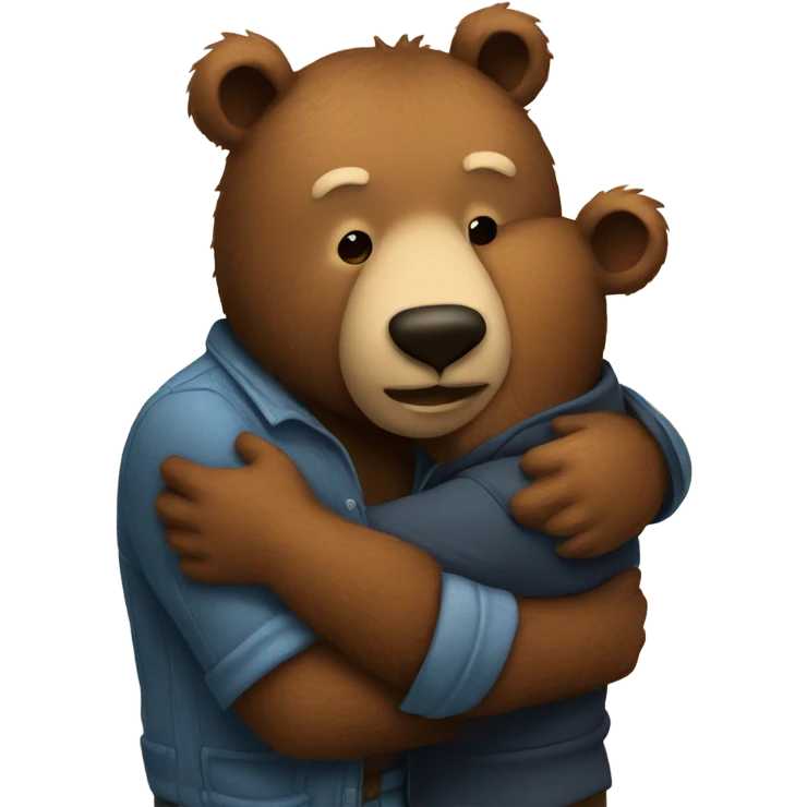 bear and man hugging  emoji