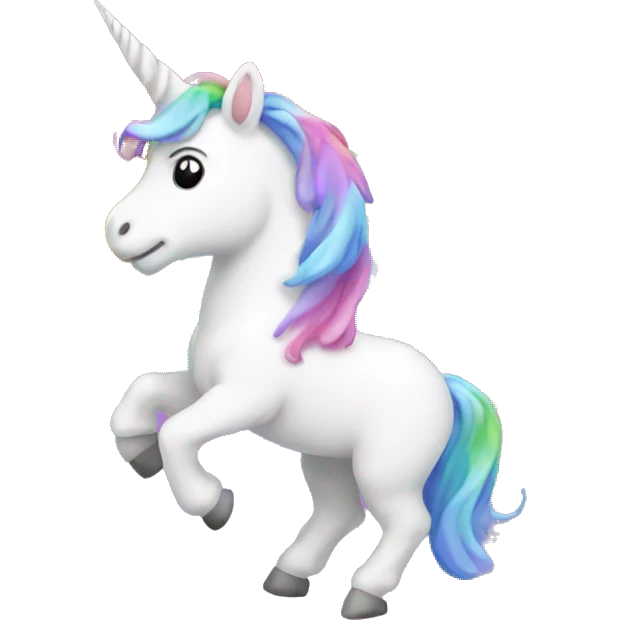 Unicorn on a rainbow  emoji
