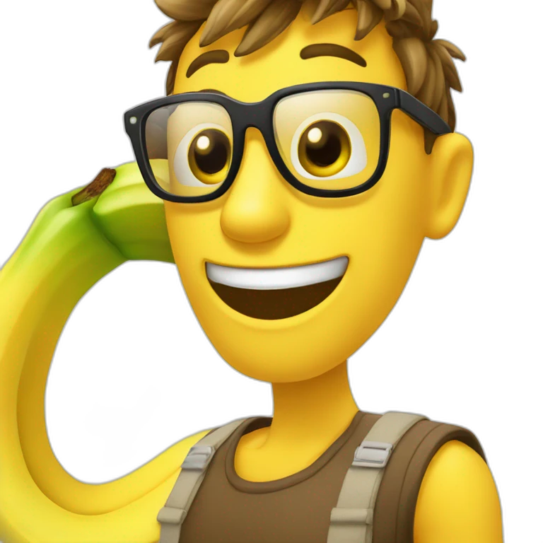 Banane avec des lunettes emoji