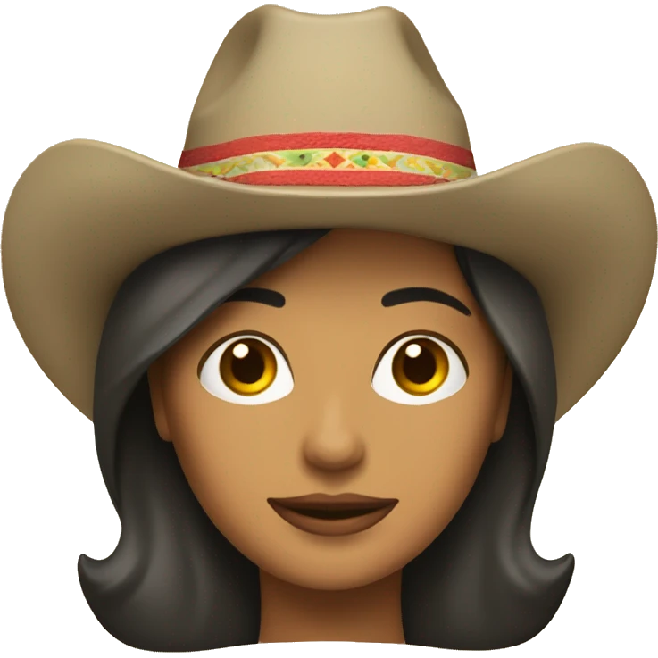 mujer morena con sombrero vaquero emoji
