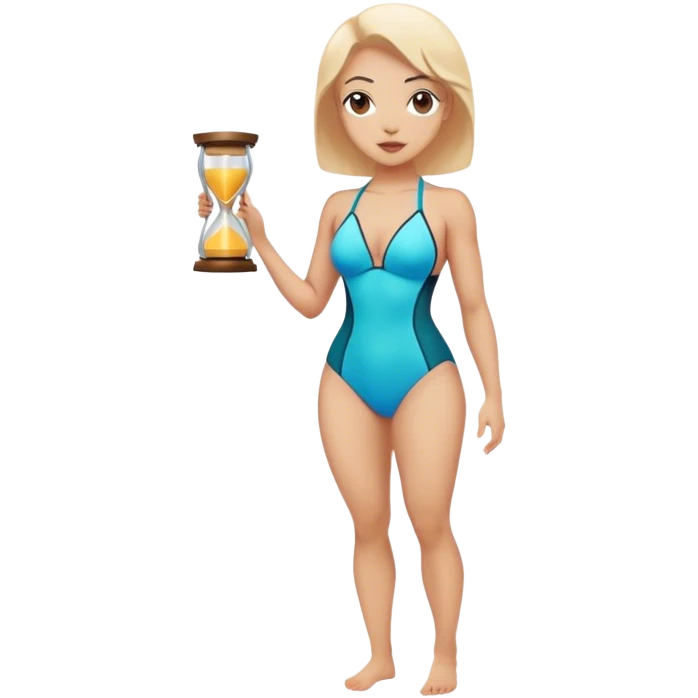 Slim-Thicc woman swimsuit posing (athletic build, perfect body, hourglass figure,curvy ) emoji