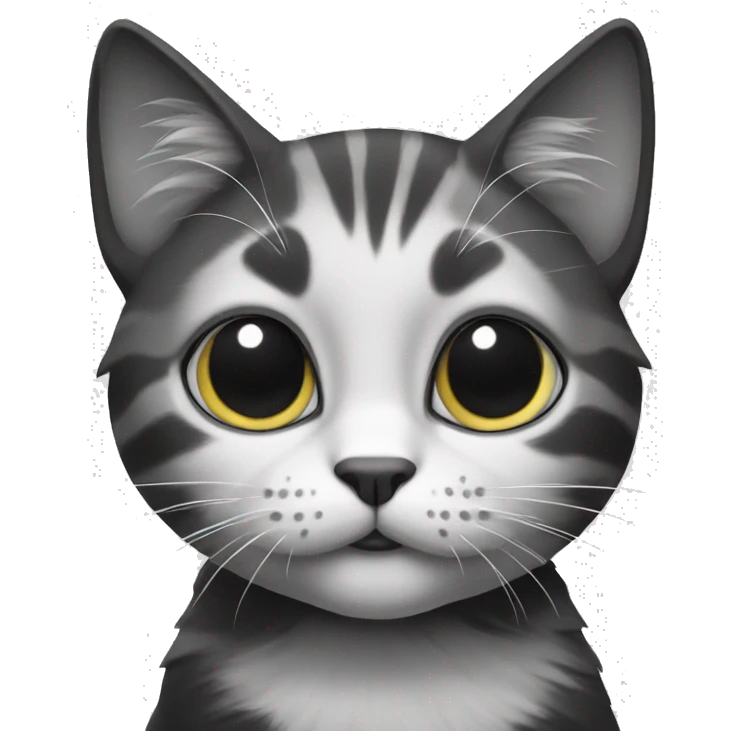 Cat black and white emoji