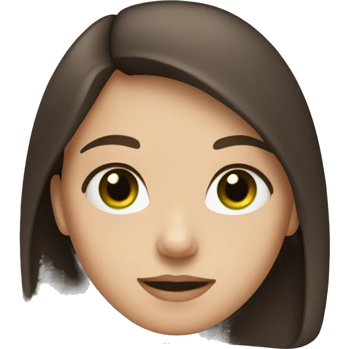 girl with fair skin and brown hair, green-blue eyes, and a black jacket emoji