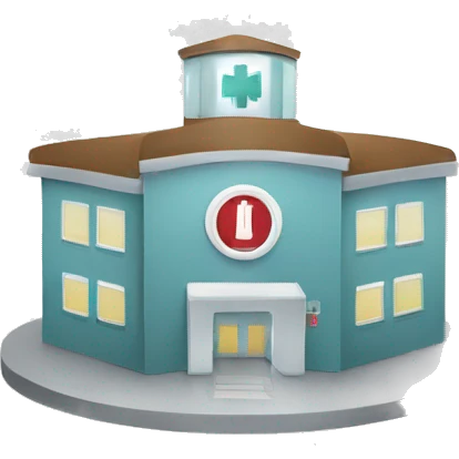 hospital H in a round emoji