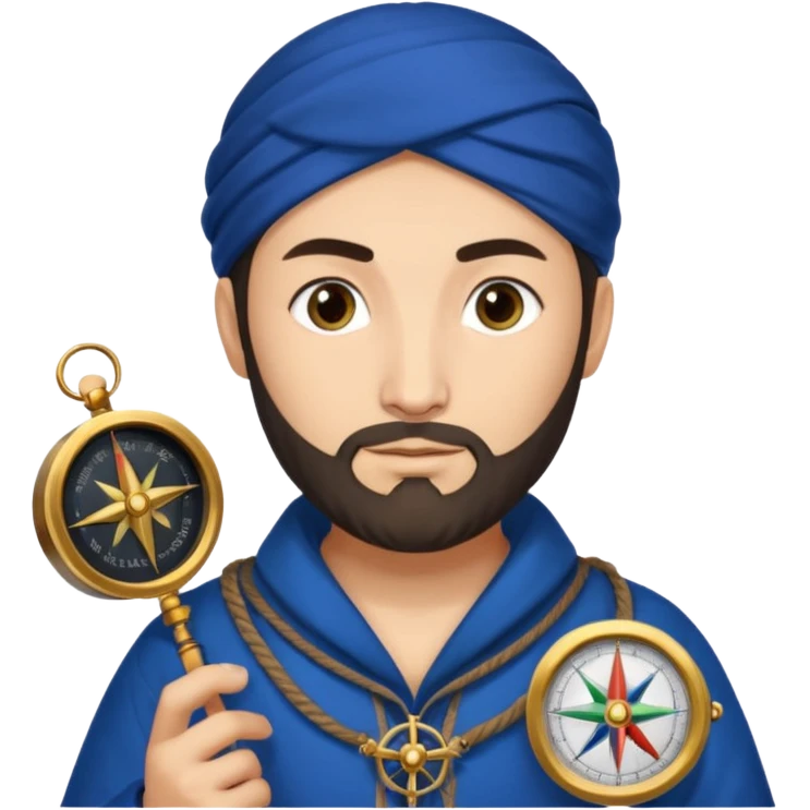 Marco Polo with compas emoji