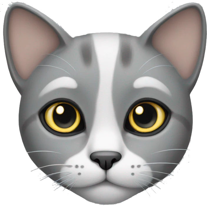 Grey cat with grey eyes emoji