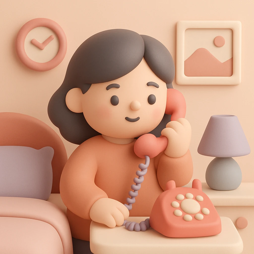 girl talking on telephone in her room emoji