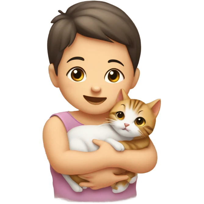 Baby holding cat emoji