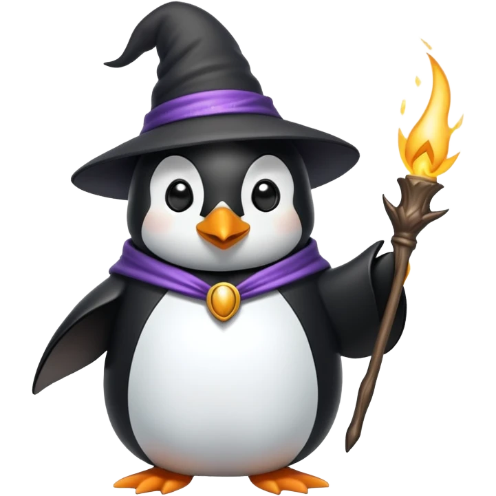 penguin wizard casting a spell emoji