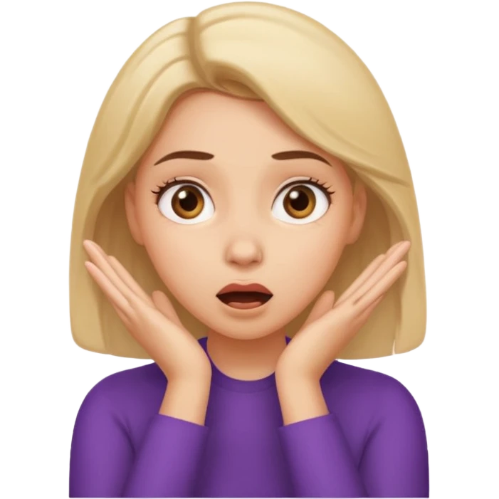suprised angle, hands on cheeks emoji