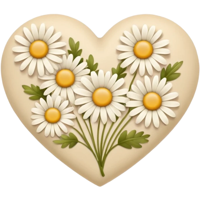сердечко из ромашек beige emoji