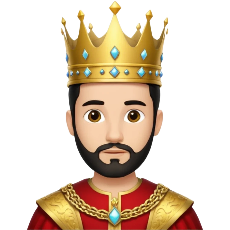 Bearded King, young king with short black beard, wearing crown
 emoji
