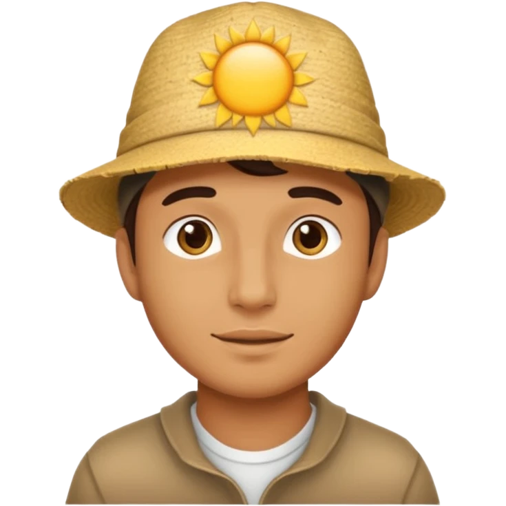 A guy in a hat that says “sunshine reigns” on it emoji