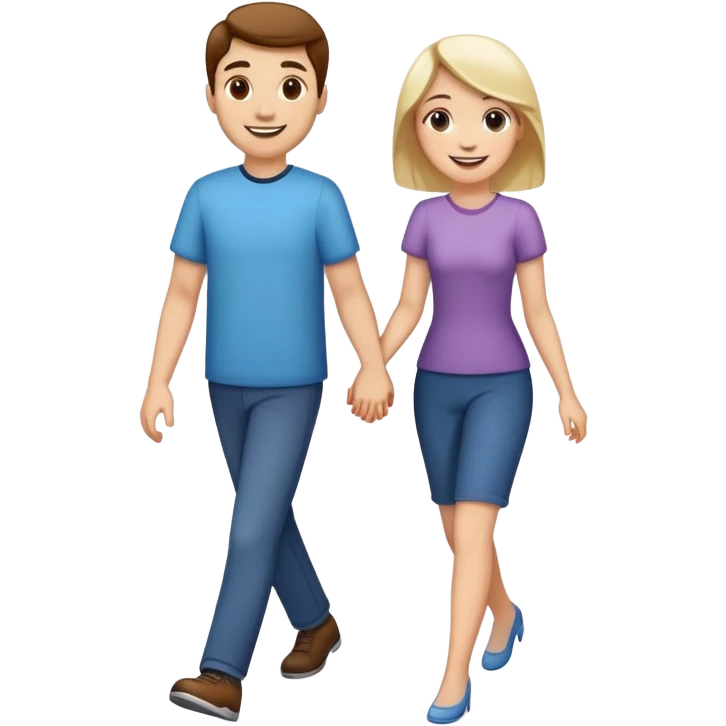 woman taking a man for a walk emoji