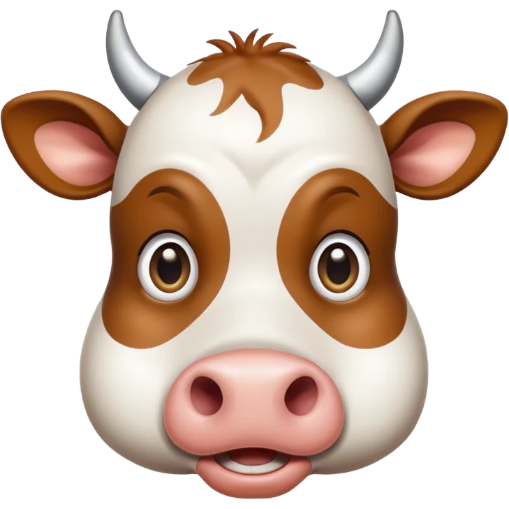 surprised cow, sweating, nervous surprise emoji