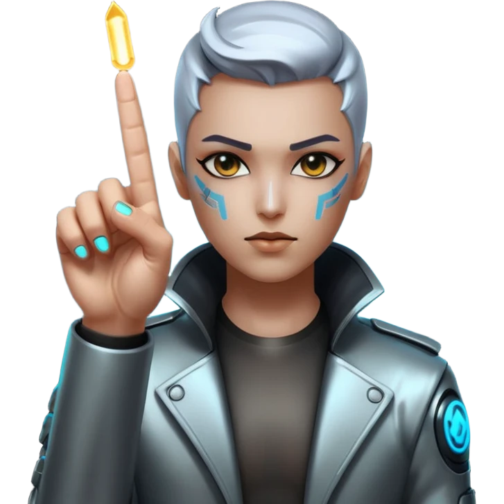 middle finger cyberpunk emoji