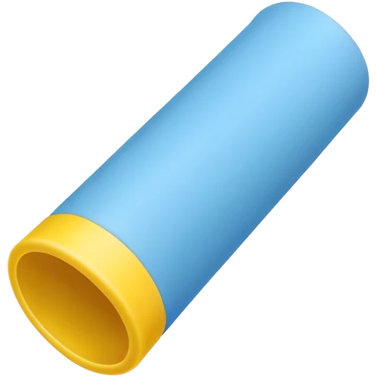 Blue foam tube with yellow ends emoji